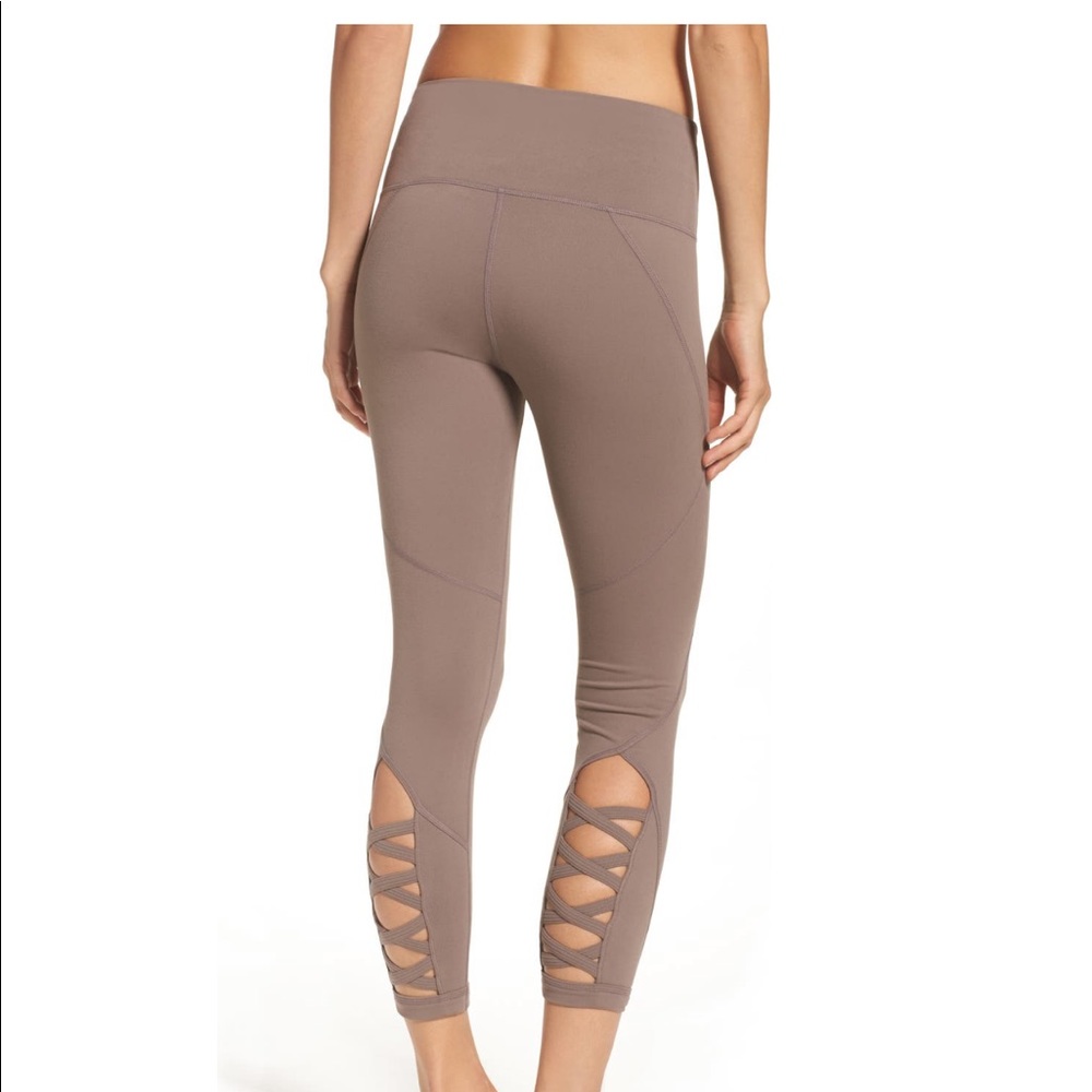 Zella 7/8 crop tan size XS cross bottom